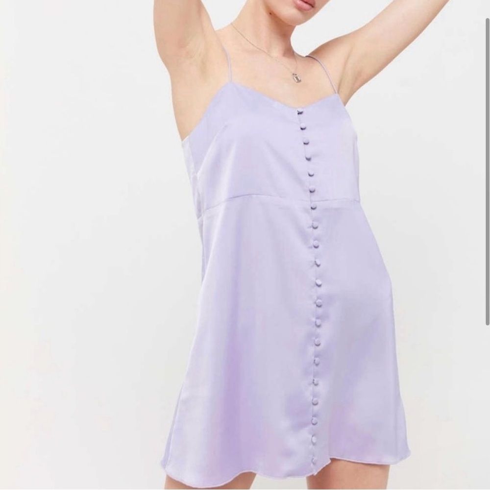 Urban Outfitters satin lavender spaghetti strap mini dress
Size Small